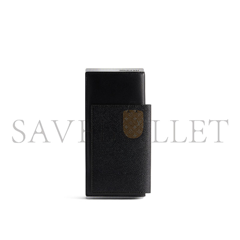 BALENCIAGA MEN'S PASSPORT LONG WALLET 1 TICKET IN BLACK 7877742AA3R1000 (20*10*1.5cm)